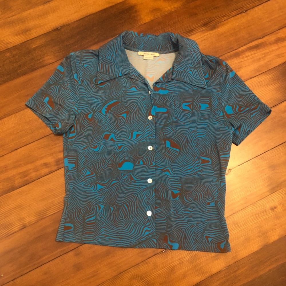 Paloma Wool blue optic swirl top - S